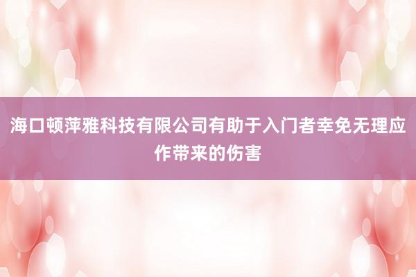 海口顿萍雅科技有限公司有助于入门者幸免无理应作带来的伤害